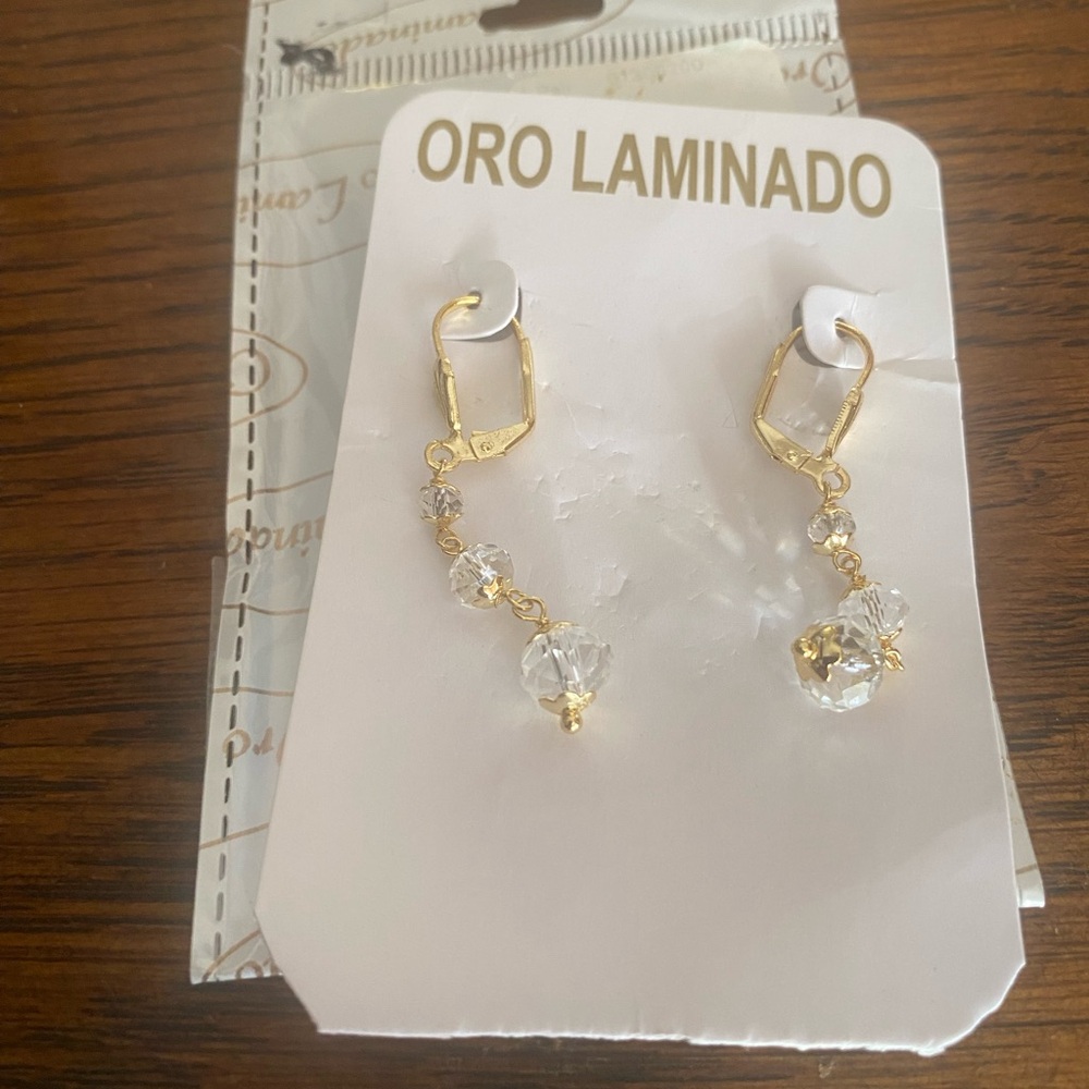 Paparazzi Gold and Crystal Earrings